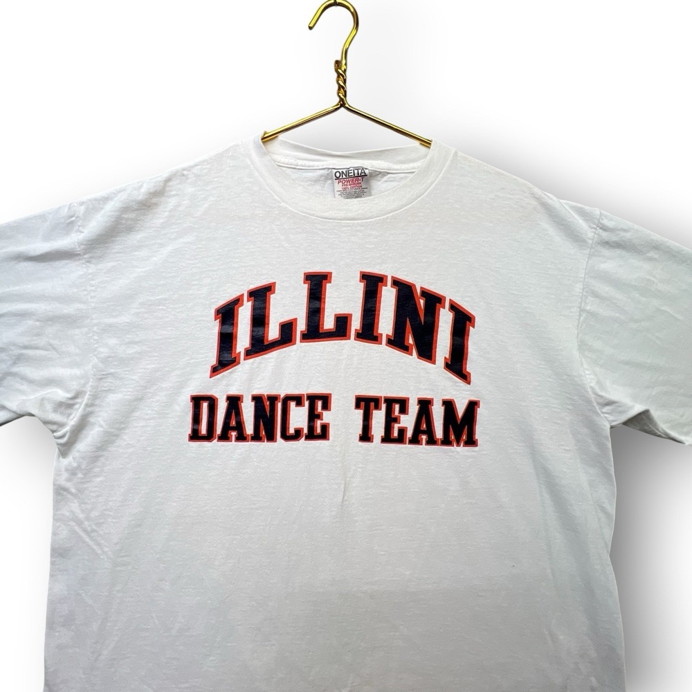 Vintage University of Illinois Illini Dance Team T Shirt Oneita Single Stitch XL